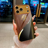 Electroplated Golden Scale Dragon Head Glass Case for iphone