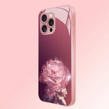 Crystal Rose Tempered Glass Case for iphone