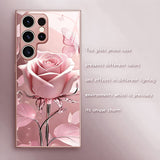 Rose Butterfly Tempered Glass Case for Samsung