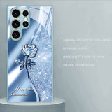 Rose Pattern Glass Case for Samsung