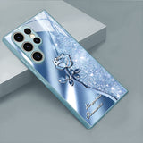 Rose Pattern Glass Case for Samsung