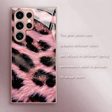Fuzzy Pink Panther Print Glass Case for Samsung