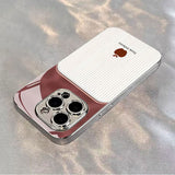 Wine‑Red Contrast Glass Case for iphone