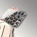 Bling Black White Snake Tempered Glass Case for iphone
