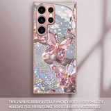 Sparkle Diamond Butterfly Pattern Glass Case for Samsung