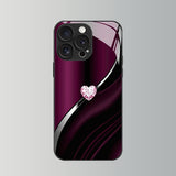 Iridescent Purple Heart Tempered Glass Case for iphone