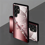 Shimmer Glitter Butterfly Tempered Glass Case for Samsung