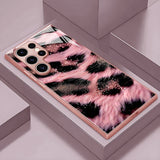 Fuzzy Pink Panther Print Glass Case for Samsung