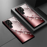 Shimmer Glitter Butterfly Tempered Glass Case for Samsung