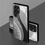 Star‑Spark Curve Pattern Glass Case for Samsung