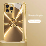 Desert Gold Aurora Iridescent Apple Pattern Glass Case for iphone