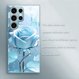 Rose Butterfly Tempered Glass Case for Samsung