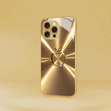 Desert Gold Aurora Iridescent Apple Pattern Glass Case for iphone