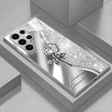 Rose Pattern Glass Case for Samsung