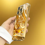 Gold Electroplated Pearl Money Tree Glass Case for iphone