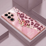 Leopard Print Diamond Snake Glass Case for Samsung