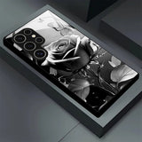 Rose Butterfly Tempered Glass Case for Samsung