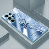Rose Pattern Glass Case for Samsung
