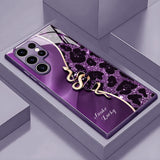 Leopard Print Diamond Snake Glass Case for Samsung