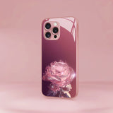 Crystal Rose Tempered Glass Case for iphone
