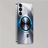 Aperture Brushed Pattern Tempered Glass Case for Samsung