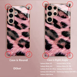 Fuzzy Pink Panther Print Glass Case for Samsung