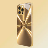 Desert Gold Aurora Iridescent Apple Pattern Glass Case for iphone