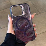 Glitter Magnetic Case with Metal Lens Stand for iphone