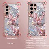 Sparkle Diamond Butterfly Pattern Glass Case for Samsung