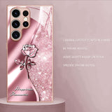 Rose Pattern Glass Case for Samsung