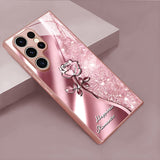 Rose Pattern Glass Case for Samsung