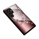 Shimmer Glitter Butterfly Tempered Glass Case for Samsung