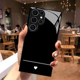Simple Tiny Heart Pattern Glass Case for Samsung