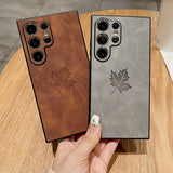 Maple Leaf Lambskin Texture Case for Samsung