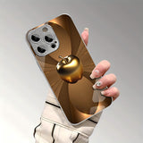 Luxury Gold Apple Electroplated Glass Case for iphone