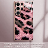 Fuzzy Pink Panther Print Glass Case for Samsung