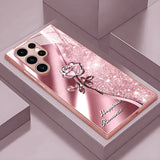 Rose Pattern Glass Case for Samsung