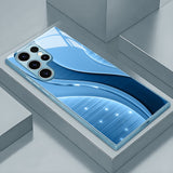 Star‑Spark Curve Pattern Glass Case for Samsung