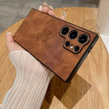 Maple Leaf Lambskin Texture Case for Samsung