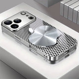 Metal Mesh Apple Texture Pattern Glass Electroplated Case for iphone