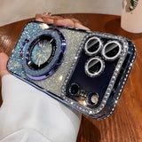 Transparent Diamond Glitter Magnetic Stand Case for iphone