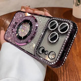 Transparent Diamond Glitter Magnetic Stand Case for iphone