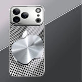 Metal Mesh Apple Texture Pattern Glass Electroplated Case for iphone