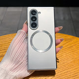 Ultra Thin Metal Paint Plating Magnetic Frosting Case for Samsung Z Fold