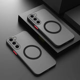 Luxury Magnetic Shockproof Matte Clear Case for Samsung