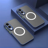 Semi‑Transparent Matte Magnetic Shockproof Case for Samsung