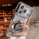 Transparent Diamond Glitter Magnetic Stand Case for iphone