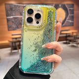 Luxury Clear Quicksand Glitter Sequin Gradient Phone Case For iPhone