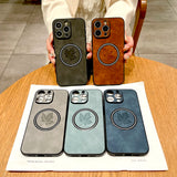 Luxury Leather Maple Magnetic Case For iPhone