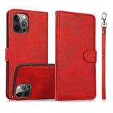 2 in 1 Magnetic Flip Leather Detachable Wallet Case for iphone